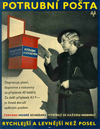  Leták propagující potrubní poštu v Praze